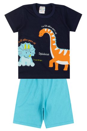 Pijama Infantil Masculino Meia Malha Dinos - Primo's Gueda