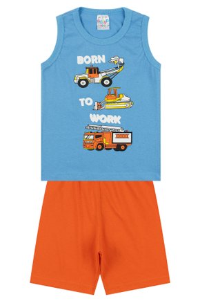 Pijama Infantil Masculino Meia Malha Born To Work - Primo's Gueda