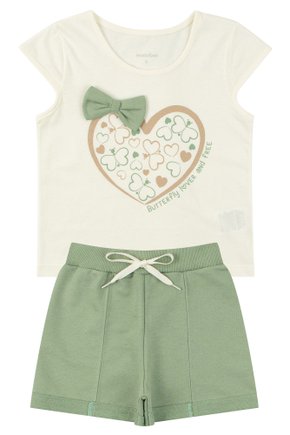 Conjunto Infantil Feminino Meia Malha/Moletinho Butterfly - Moda Love