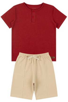 Conjunto Infantil Masculino Malha Waffle/Moletinho Colors - Moda Love