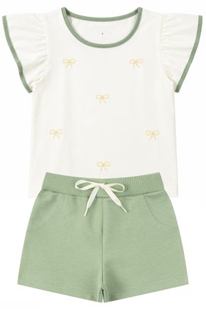 Conjunto Infantil Feminino Meia Malha/Moletinho Charme - Moda Love