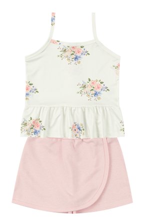 Conjunto Infantil Feminino Suplex Sublimado/Moletinho Flores - Moda Love