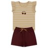 conjunto infantil feminino meia malhamoletinho cerejas moda love