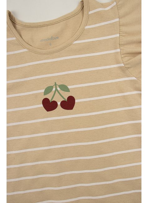 conjunto infantil feminino meia malhamoletinho cerejas moda love 4