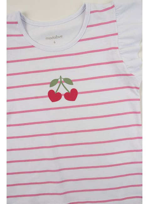 conjunto infantil feminino meia malhamoletinho cerejas moda love 9