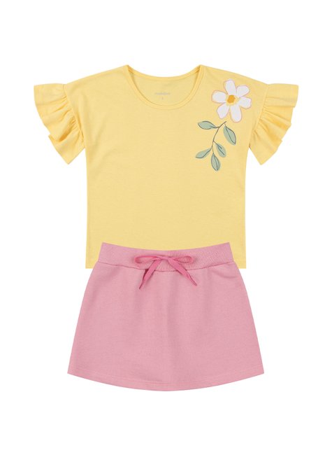 conjunto infantil feminino meia malhamoletinho flower moda love