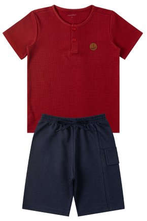 Conjunto Infantil Masculino Malha Waffle/Moletinho Sailor - Moda Love