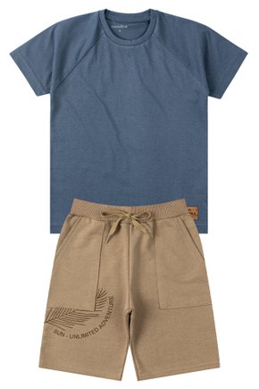 Conjunto Infantil Masculino Meia Malha/Moletinho Cool Summer Plans - Moda Love