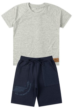 Conjunto Infantil Masculino Meia Malha/Moletinho Cool Summer Plans - Moda Love