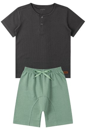 Conjunto Infantil Masculino Malha Waffle/Moletinho Colors - Moda Love