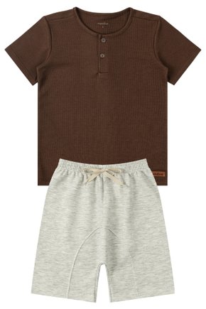 Conjunto Infantil Masculino Malha Waffle/Moletinho Colors - Moda Love