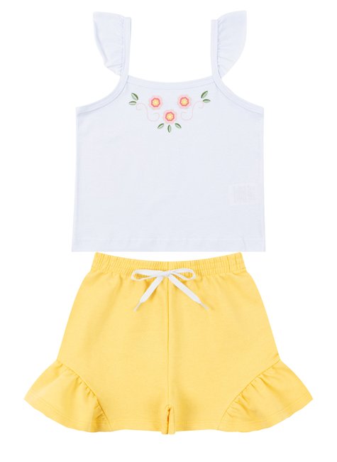 conjunto infantil feminino meia malhamoletinho florzinhas moda love