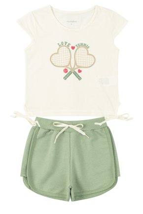 Conjunto Infantil Feminino Meia Malha/Moletinho Love Tennis - Moda Love
