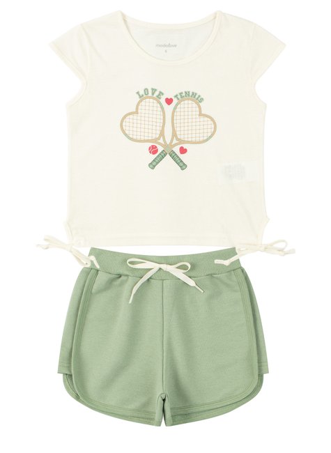 conjunto infantil feminino meia malhamoletinho love tennis moda love 11