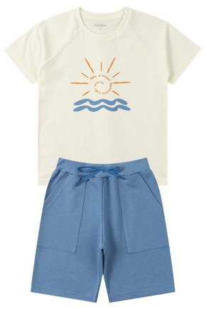 Conjunto Infantil Masculino Meia Malha/Moletinho Summer - Moda Love